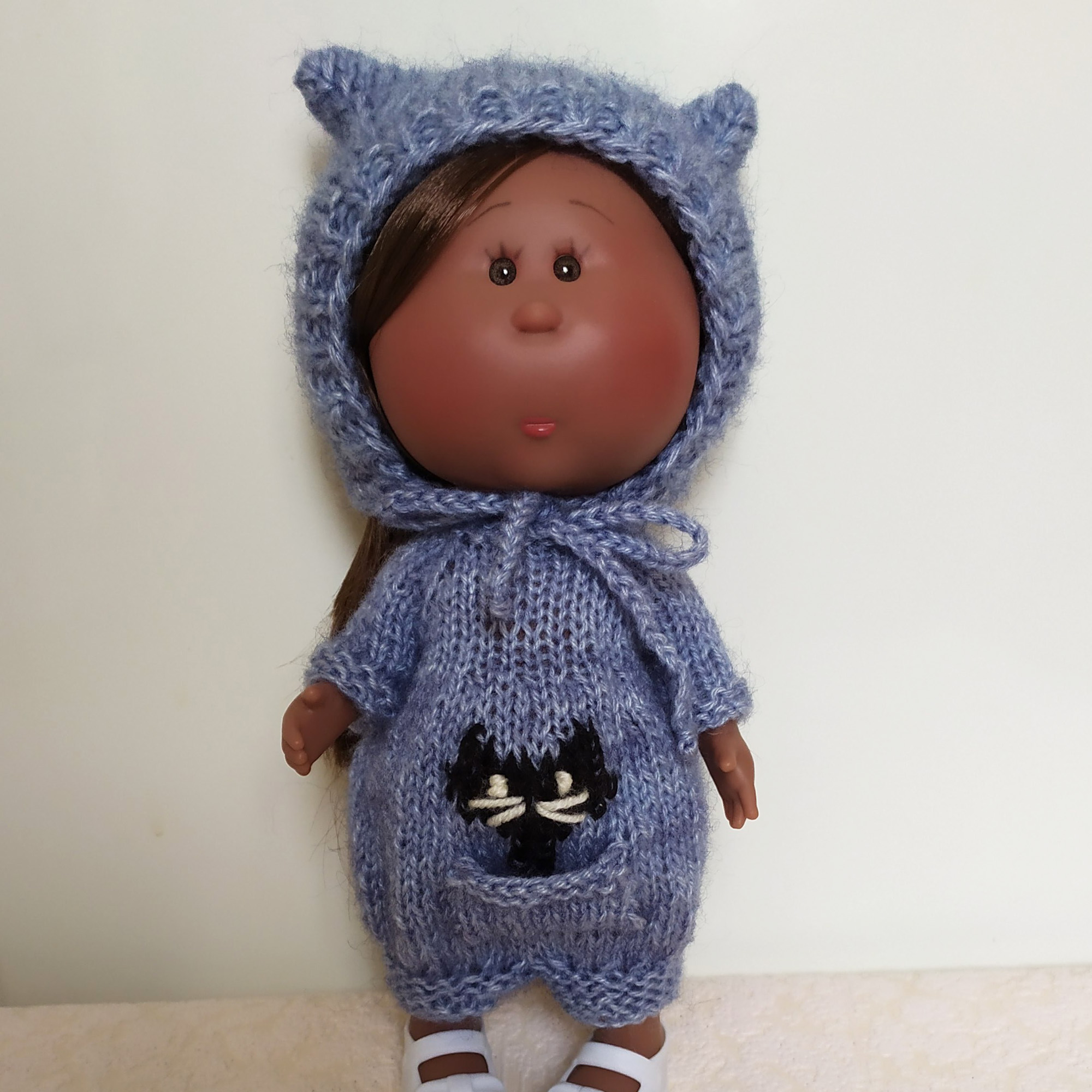 Outfit for Doll Little Mia Nines d'Onil,  Romper & Cat-Hat  for Mini Mia 23 cm, Clothing for 9-inch dolls,  Mini Mia Clothes