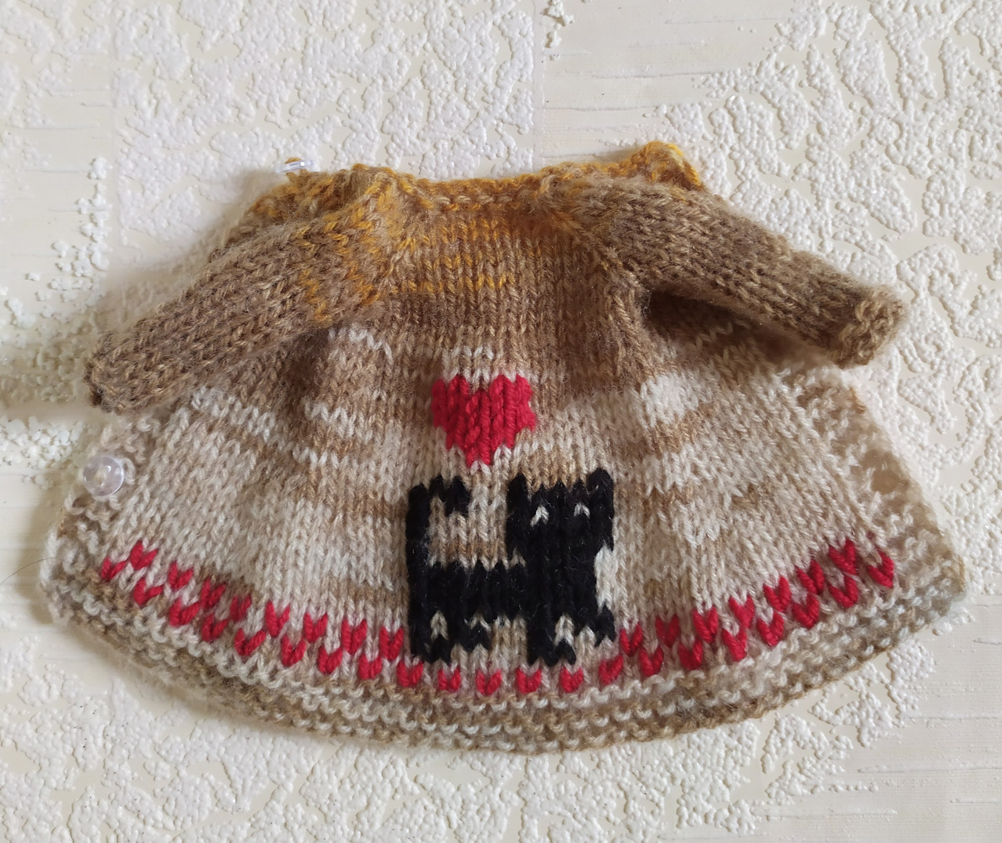 Colorful Dress with Black Cat for Doll Blythe, Embroidered Fluffy Doll Dress, Blythe Dress, Blythe Clothes